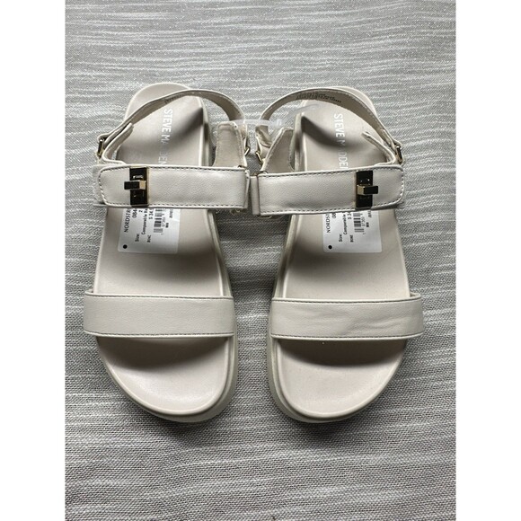 NWT Steve Madden Mona Girls Slingback Strappy Platform Sandals Bone Size 2M - Picture 1 of 6